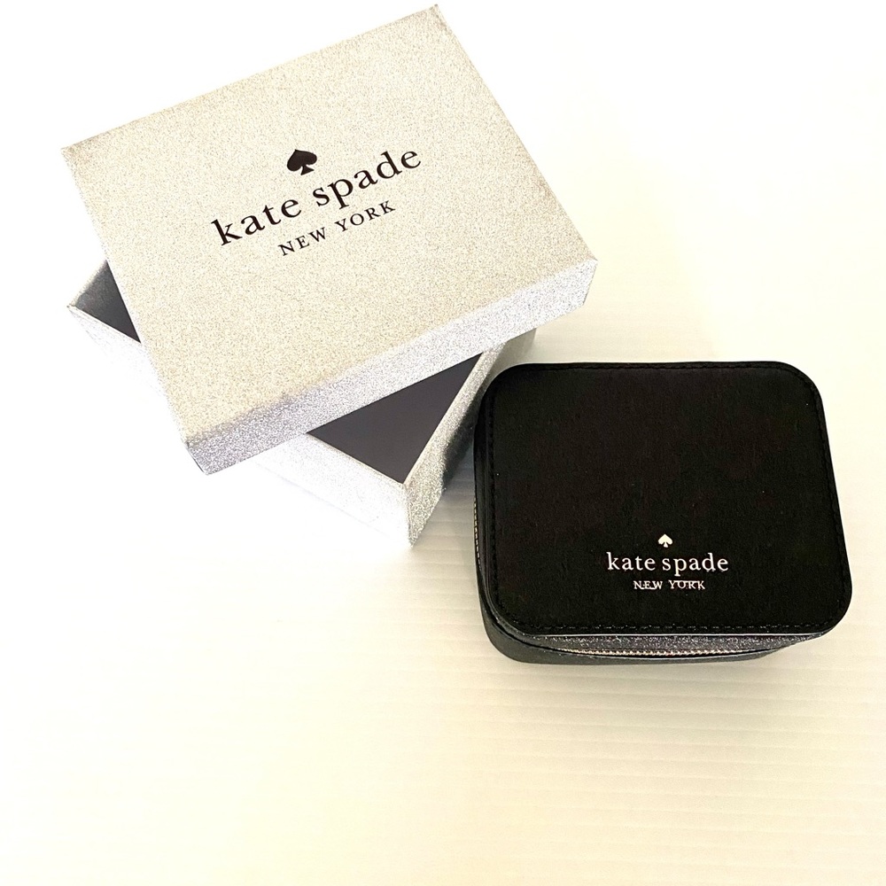 NWT Kate Spade Tinsel Boxed Jewelry Holder Glitter (Black) - Picture 7 of 8